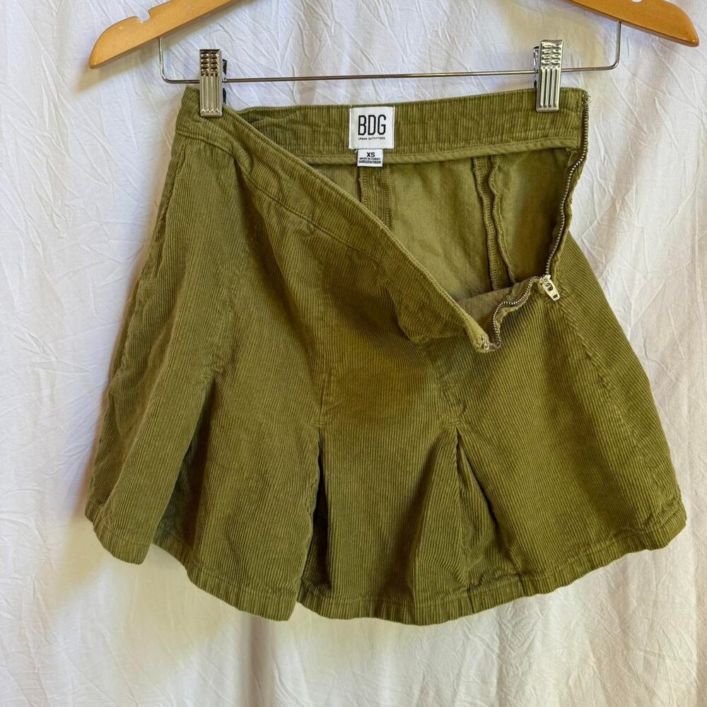 BDG Green Corduroy Mini Skirt